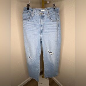 Levi's Light Blue High Rise Wide Leg Jeans